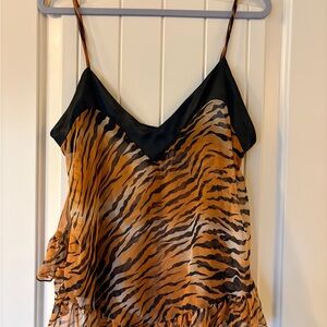 Tiger Print V-Neck Camisole Top